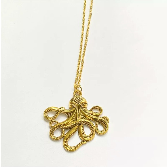 Nautical Octopus Silver Tone Necklace - Picture 3 of 7